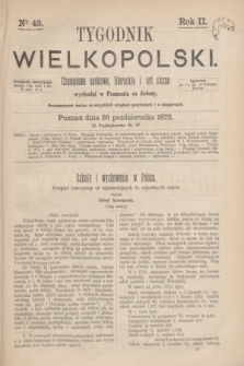 Tygodnik Wielkopolski : czasopismo naukowe, literackie i artystyczne. R.2, nr 43 (26 października 1872)