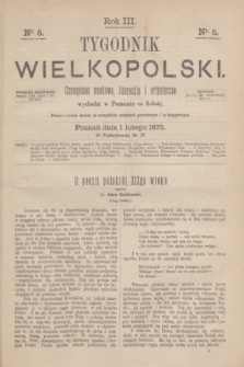 Tygodnik Wielkopolski : czasopismo naukowe, literackie i artystyczne. R.3, nr 5 (1 lutego 1873)