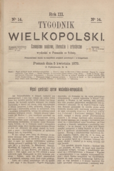 Tygodnik Wielkopolski : czasopismo naukowe, literackie i artystyczne. R.3, nr 14 (5 kwietnia 1873)