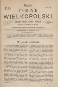 Tygodnik Wielkopolski : czasopismo naukowe, literackie i artystyczne. R.3, nr 24 (14 czerwca 1873)