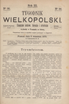 Tygodnik Wielkopolski : czasopismo naukowe, literackie i artystyczne. R.3, nr 36 (6 września 1873)