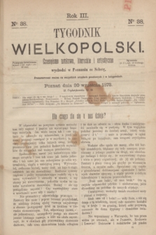 Tygodnik Wielkopolski : czasopismo naukowe, literackie i artystyczne. R.3, nr 38 (20 września 1873)