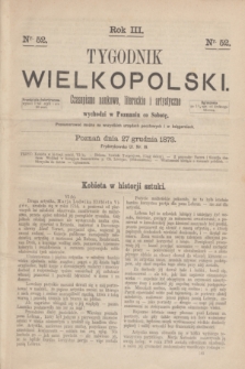 Tygodnik Wielkopolski : czasopismo naukowe, literackie i artystyczne. R.3, nr 52 (27 grudnia 1873)