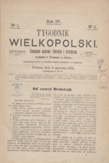 Tygodnik Wielkopolski : czasopismo naukowe, literackie i artystyczne. R.4, nr 1 (2 stycznia 1874)