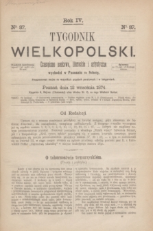 Tygodnik Wielkopolski : czasopismo naukowe, literackie i artystyczne. R.4, nr 37 (12 września 1874)