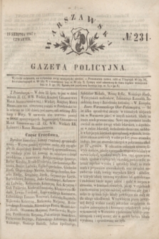 Warszawska Gazeta Policyjna. 1847, № 231 (19 sierpnia)