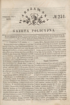 Warszawska Gazeta Policyjna. 1847, № 251 (8 września)