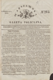 Warszawska Gazeta Policyjna. 1847, No 265 (22 września)