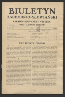 Biuletyn Zachodnio-Słowiański = Západo-Slovansky Vestnik = West-Slavonic Bulletin. R.2, nr 3 (luty 1941)