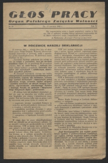 Głos Pracy : Organ Polskiego Związku Wolności. R.4, nr 25 (17 czerwca 1943)