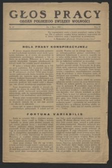 Głos Pracy : Organ Polskiego Związku Wolności. R.4, nr 27 (1 lipca 1943)