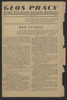 Głos Pracy : Organ Polskiego Związku Wolności. R.4, nr 39 (23 września 1943)