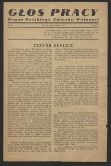 Głos Pracy : Organ Polskiego Związku Wolności. R.4, nr 44 (28 października 1943)