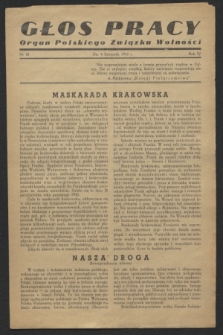 Głos Pracy : Organ Polskiego Związku Wolności. R.4, nr 45 (4 listopada 1943)