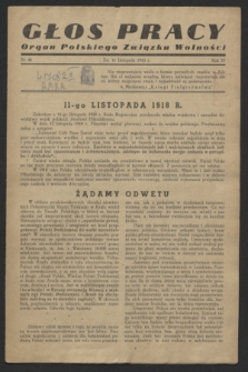 Głos Pracy : Organ Polskiego Związku Wolności. R.4, nr 46 (11 listopada 1943)