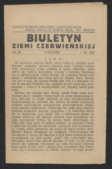 Biuletyn Ziemi Czerwieńskiej. R.2, nr 20 (1 czerwca 1942)