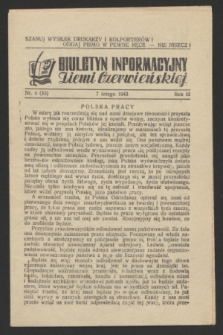 Biuletyn Informacyjny Ziemi Czerwieńskiej. R.3, nr 4 (7 lutego 1943) = nr 33