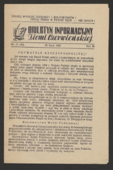 Biuletyn Informacyjny Ziemi Czerwieńskiej. R.3, nr 17 (25 lipca 1943) = nr 46