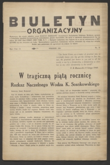 Biuletyn Organizacyjny : wydawany dla swych członków przez Komitet Narodowy Amerykanów Pochodzenia Polskiego. R.2, No. 23 (wrzesień 1944)