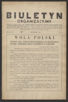 Biuletyn Organizacyjny : wydawany dla swych członków przez Komitet Narodowy Amerykanów Pochodzenia Polskiego. R.2, No. 24 (październik 1944)