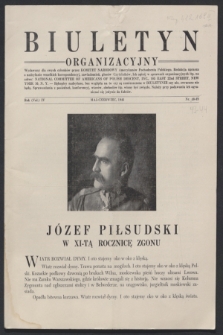 Biuletyn Organizacyjny : wydawany dla swych członków przez Komitet Narodowy Amerykanów Pochodzenia Polskiego. R.4, nr 43/44 (maj - czerwiec 1946)