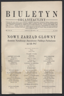 Biuletyn Organizacyjny : wydawany dla swych członków przez Komitet Narodowy Amerykanów Pochodzenia Polskiego. R.4, nr 49/50 (listopad - grudzień 1946)