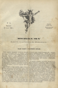 Merkury : dodatek tygodniowy do Ekonomisty. 1865, nr 4 (25 listopada)