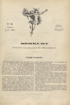 Merkury : dodatek tygodniowy do Ekonomisty. 1866, nr 12 (24 marca)