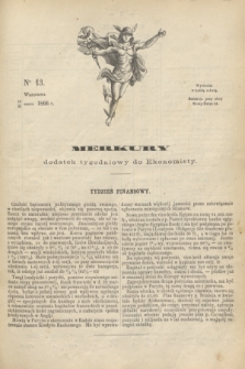 Merkury : dodatek tygodniowy do Ekonomisty. 1866, nr 13 (31 marca)