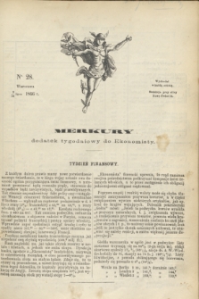 Merkury : dodatek tygodniowy do Ekonomisty. 1866, nr 28 (14 lipca)