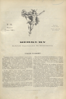 Merkury : dodatek tygodniowy do Ekonomisty. 1866, nr 34 (25 sierpnia)