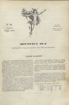 Merkury : dodatek tygodniowy do Ekonomisty. 1866, nr 40 (6 października)