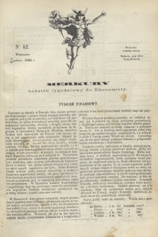 Merkury : dodatek tygodniowy do Ekonomisty. 1866, nr 42 (20 października)