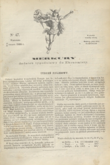 Merkury : dodatek tygodniowy do Ekonomisty. 1866, nr 47 (24 listopada)