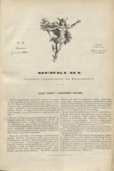 Merkury : dodatek tygodniowy do Ekonomisty. 1866, nr 3 (20 stycznia)