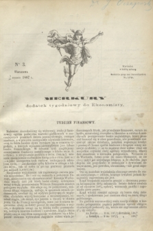 Merkury : dodatek tygodniowy do Ekonomisty. 1867, nr 3 (19 stycznia)