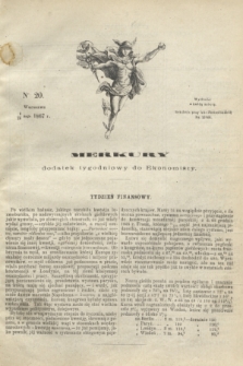 Merkury : dodatek tygodniowy do Ekonomisty. 1867, nr 20 (18 maja)
