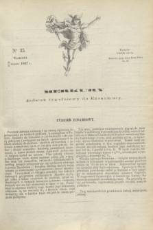 Merkury : dodatek tygodniowy do Ekonomisty. 1867, nr 35 (31 sierpnia)