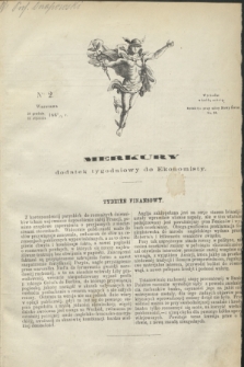Merkury : dodatek tygodniowy do Ekonomisty. 1868, nr 2 (11 stycznia)
