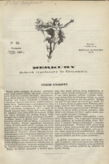Merkury : dodatek tygodniowy do Ekonomisty. 1868, nr 10 (7 marca)