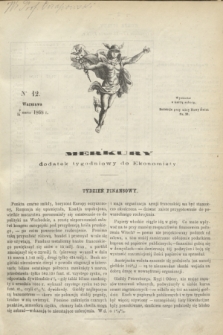 Merkury : dodatek tygodniowy do Ekonomisty. 1868, nr 12 (21 marca)