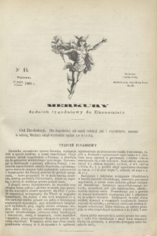 Merkury : dodatek tygodniowy do Ekonomisty. 1868, nr 14 (8 kwietnia)