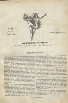 Merkury : dodatek tygodniowy do Ekonomisty. 1868, nr 15 (15 kwietnia)