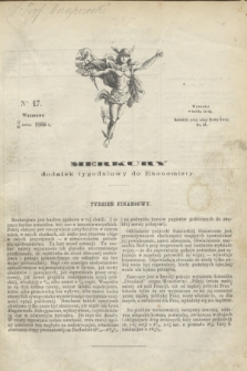 Merkury : dodatek tygodniowy do Ekonomisty. 1868, nr 17 (29 kwietnia)