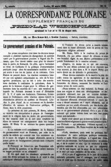 La Correspondance Polonaise : supplément français du „Przegląd Wszechpolski”. A. 1, 1896, № 6
