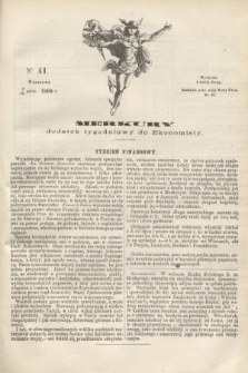 Merkury : dodatek tygodniowy do Ekonomisty. 1868, nr 41 (14 października)