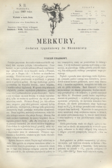 Merkury : dodatek tygodniowy do Ekonomisty. 1869, N. 11 (17 marca)