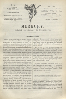 Merkury : dodatek tygodniowy do Ekonomisty. 1869, N. 14 (7 kwietnia)