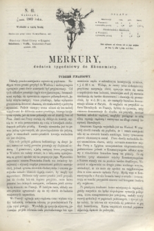 Merkury : dodatek tygodniowy do Ekonomisty. 1869, N. 41 (13 października)