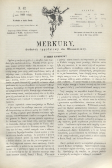 Merkury : dodatek tygodniowy do Ekonomisty. 1869, N. 42 (20 października)